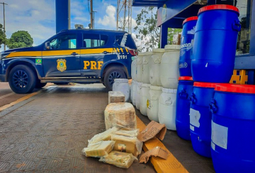 Agentes da PRF apreendem mais de meia tonelada na BR-364