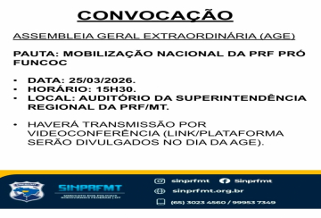 AGE: Mobilização Nacional da PRF PRÓ FUNCOC