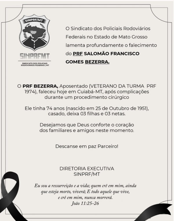 Descanse em Paz, PRF Bezerra!
